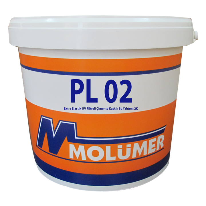 MOLÜMER PL02 Ekstra Elastik, UV Filtreli, Çimento Katkılı Su Yalıtımı 2K